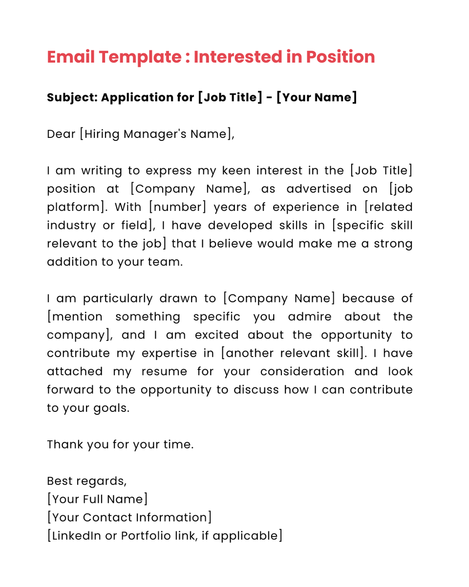 Found a job that you like to try?

Reach out to the recruiter or HR with this quick email template! 👌