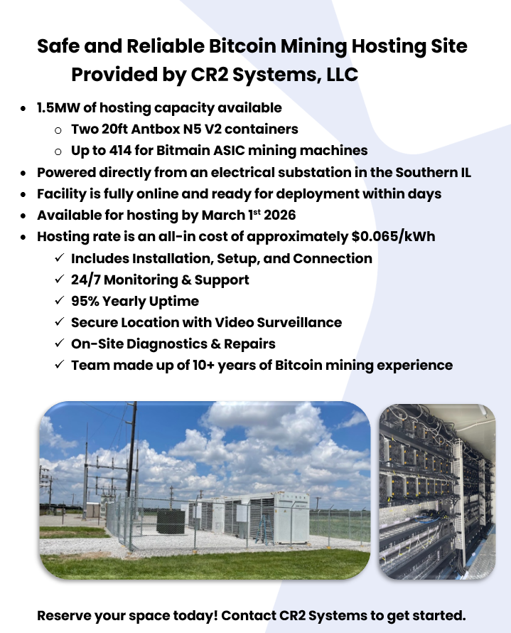 We have one of our client sites offering 414 spots for rent for 0.065/kWh hosting cost all-in. Bitcoin SHA256, Scrypt (LTC/DOGE) Miners or other ASICs. 

As early as March 1st if your machines are ready to ship. The site is configured for Bitmain units, DG1+ and/or any others