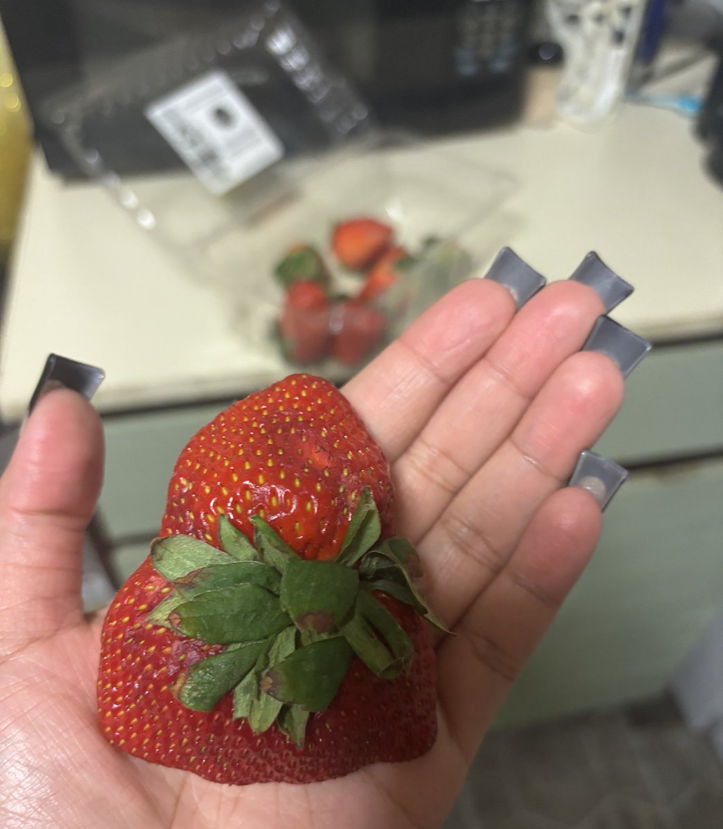 look at this crazy ass strawberry