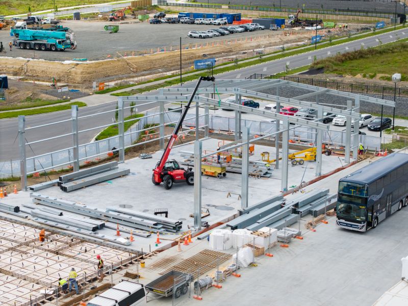 NZTransitBuzz's tweet image. #BusNews: Spedding Industrial have shared extra photos of the TranzUrban Westgate depot.

The photos showcase the progress on the construction of a large shed for Tranzit’s office and operations at the North-West depot.