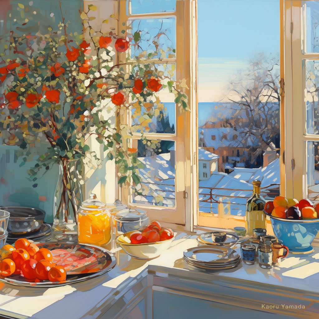 おうちに春の色を持ち込む。
果物って、
贅沢な気分にしてくれる。