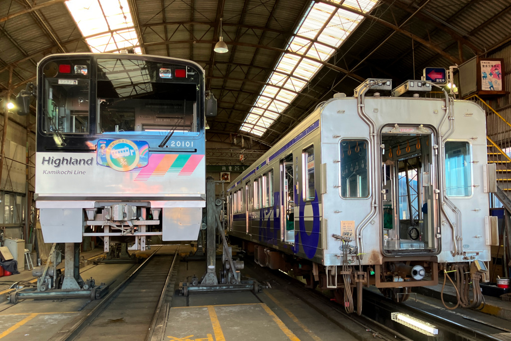 昨年より重要部検査を行っていたアルピコ交通上高地線20100形第1編成