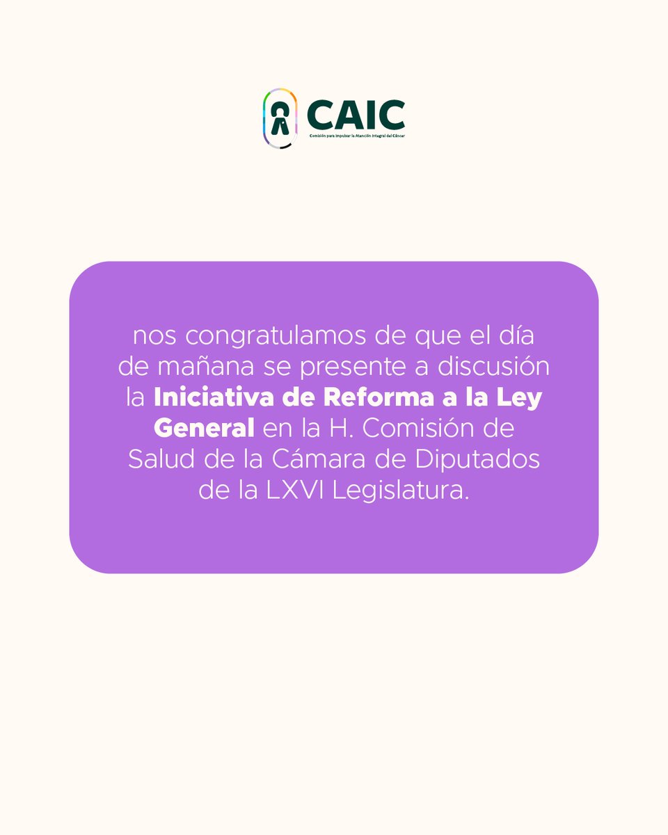 Com. para Impulsar la Atención Integral del Cáncer tweet media