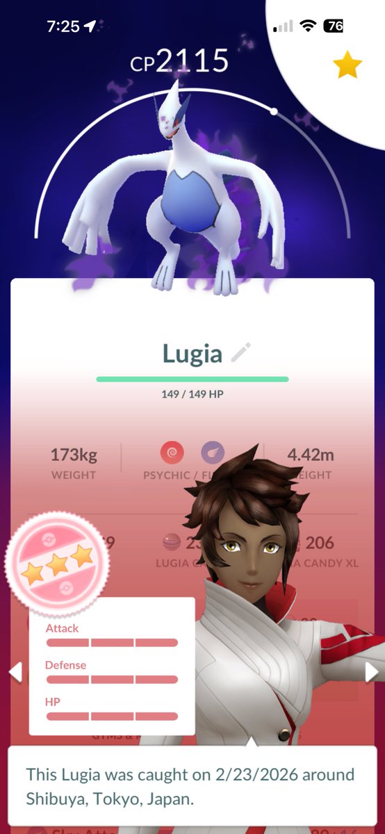 First remote trade done and got a hundo Rockstar Pikachu! Also got a hundo Shadow Lugia! Pretty good day

#PokemonGO