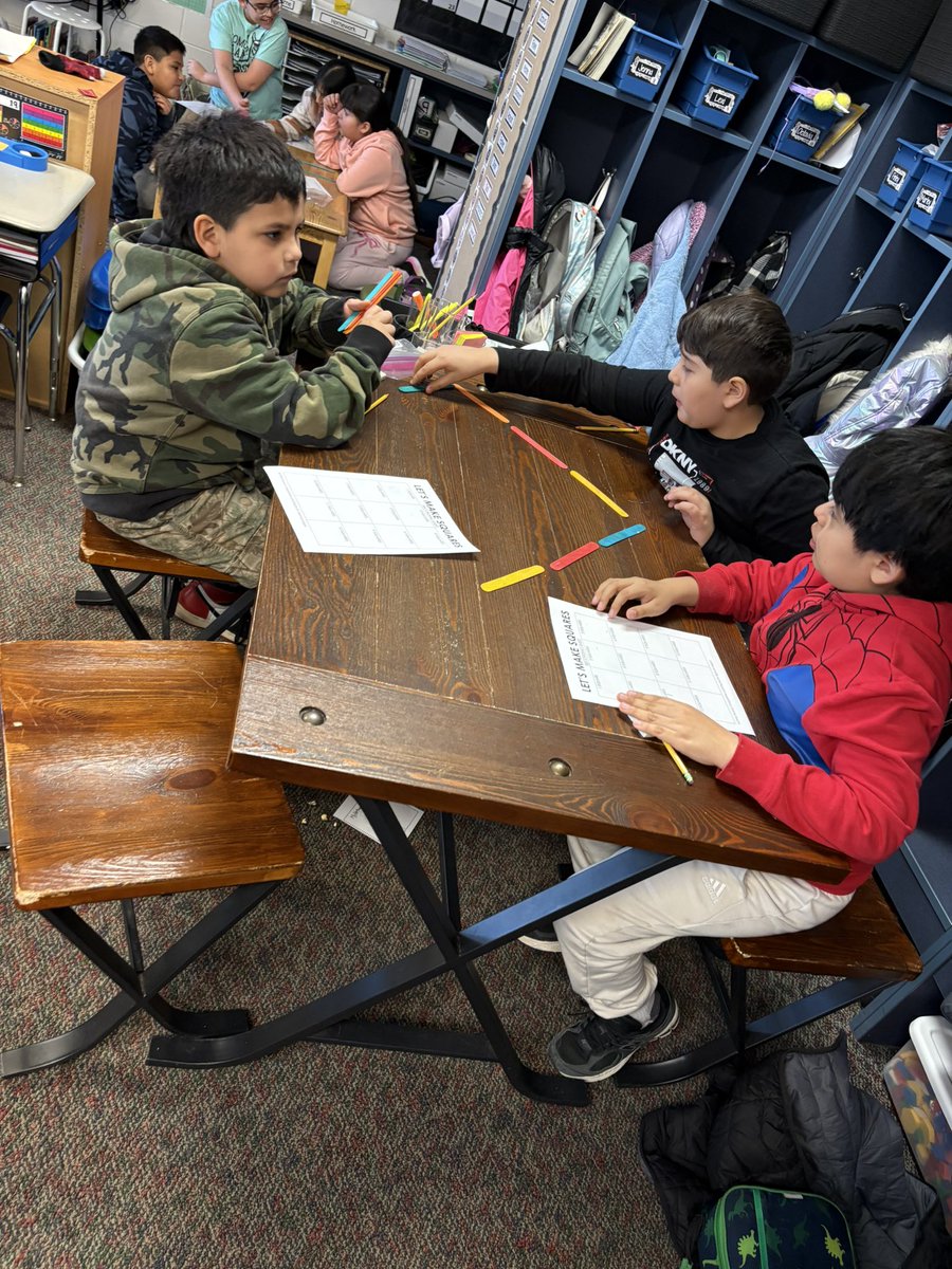 PVWollberg's tweet photo. Our last Math Monday of February. Next week we will tackle a new Math Activity for March. #mathclub #MathMonday #makingsquares https://t.co/n6YnVed8DM