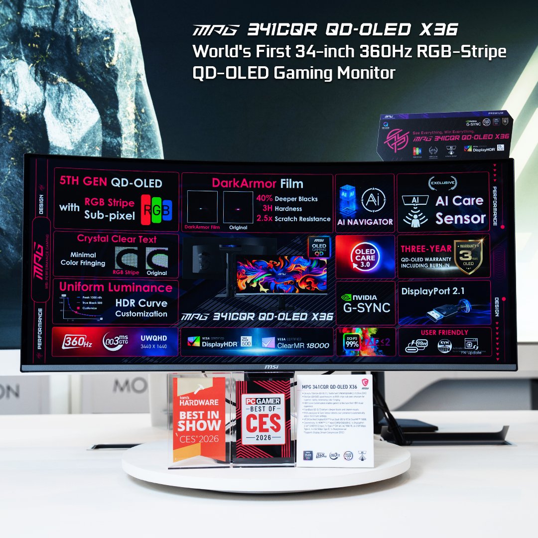 AustraliaMSI's tweet image. Throwback to CES 2026! 🎉

Big thanks to all the media for the amazing recognition. And this is just the beginning!

Which innovation was your favorite, and what are you most excited about?

Let us know in the comments below! 👇

#MSI #motherboard #monitor #ces2026 #hardware