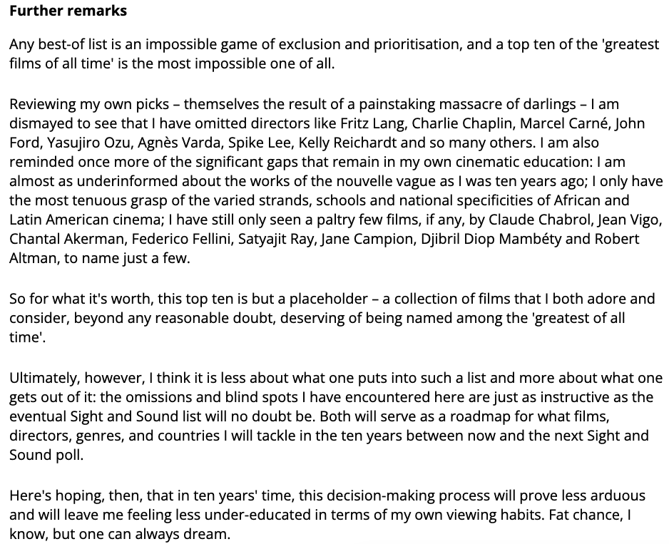 2022 Sight and Sound Lists tweet media