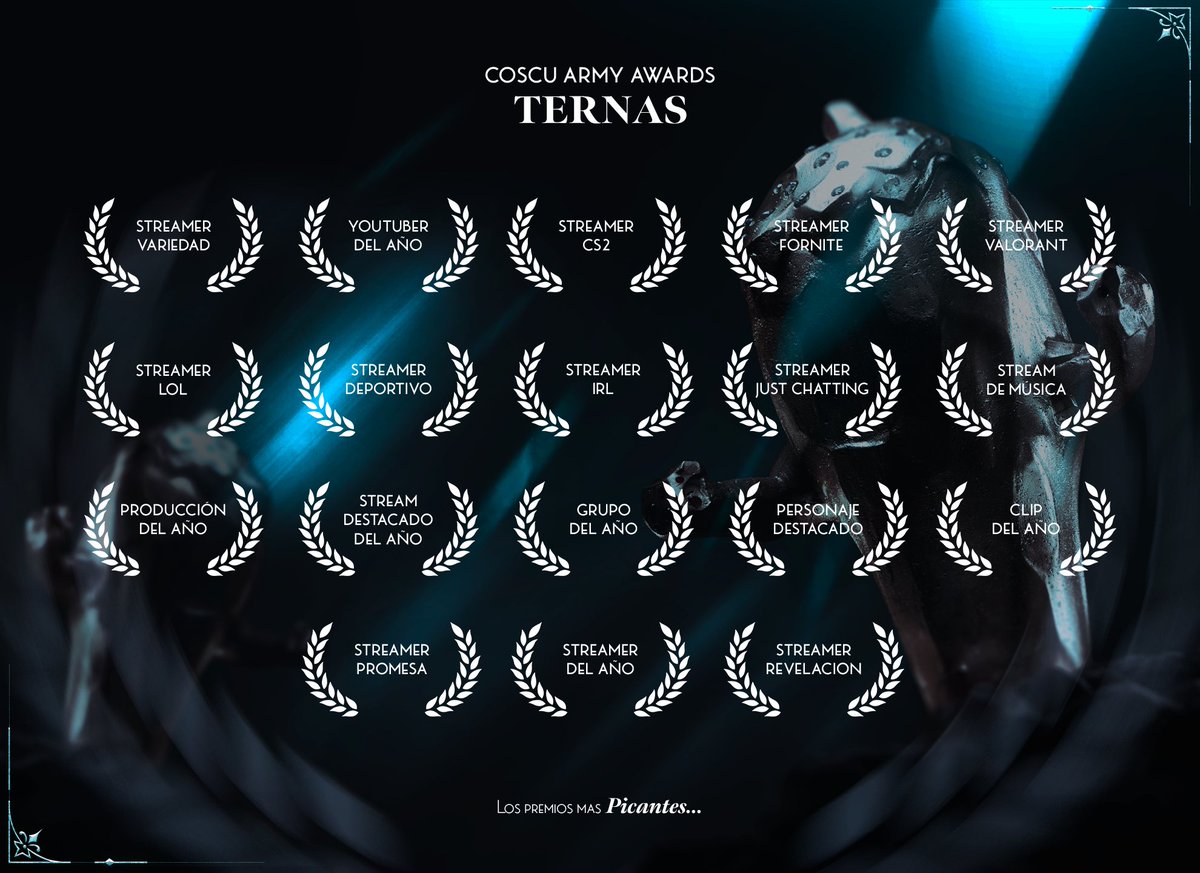 Estas seran las ternas que galardonaran a los mejores streamers de la comunidad durante su año 2025 🏆🌶️