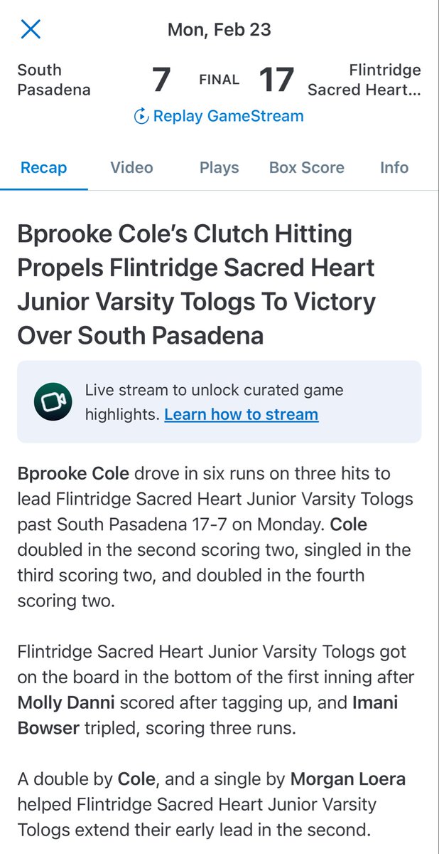 jcbCola53's tweet photo. 3/4 2b and a single, 6rbi's good start to the season @bmsporstraining #runyourrace #hardwork  #theBMway @SoftballDown @TopPreps @gatorjack72 @LineDsoftball @IHartFastpitch @DirectRecruits @softball_dugout @softbalAmerica @Get2CollegAth @CoachTarr @Coach_JBloomer @CoachLarissaA https://t.co/DVy9Kx1uJj