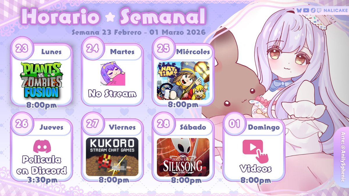 Horariooo 🧁
También habrá más videitos de Poppyplaytime asi que atentos :P
Película de esta semana: Pollitos en fuga🐔