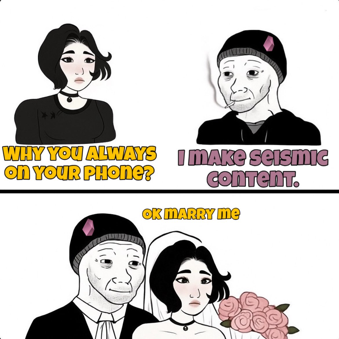 I think <a href="/SeismicSys/">Seismic</a> have same mindset like me.

Every girl want a seismic men don’t be lazy on this guys keep grinding on seismic for more aura 🚀

#seismic