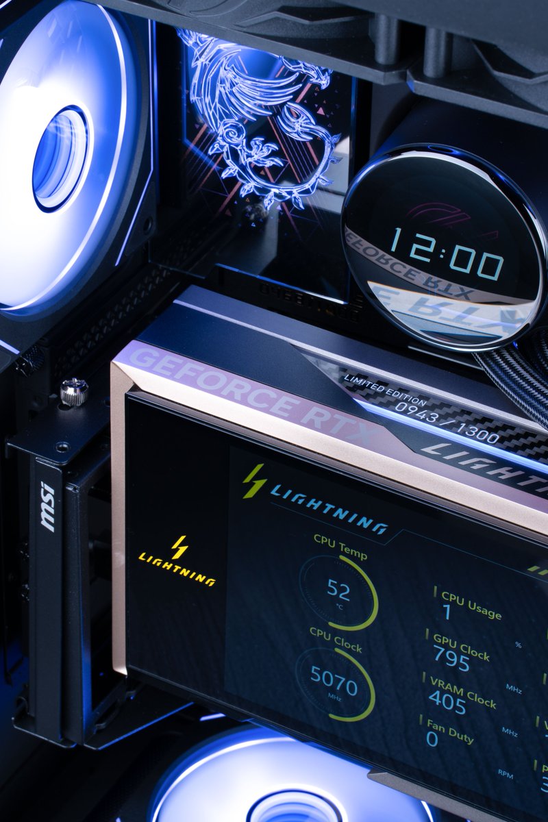 msigaming's tweet photo. What does a "No Limit #PoweredByMSI" PC look like⚡🔥 ?

AMD Ryzen 9 9950X3D
MSI GeForce RTX 5090 Lightning Z
MSI MEG X870E Godlike X Edition
MSI MPG Coreliquid P13 360
MSI MEG Maestro 700L PZ
MSI MEG Ai1600T 80+ TITANIUM
MSI SPATIUM M570
GSKILL 2x32GO DDR5

Build by @materielnet https://t.co/9opuaWorfM