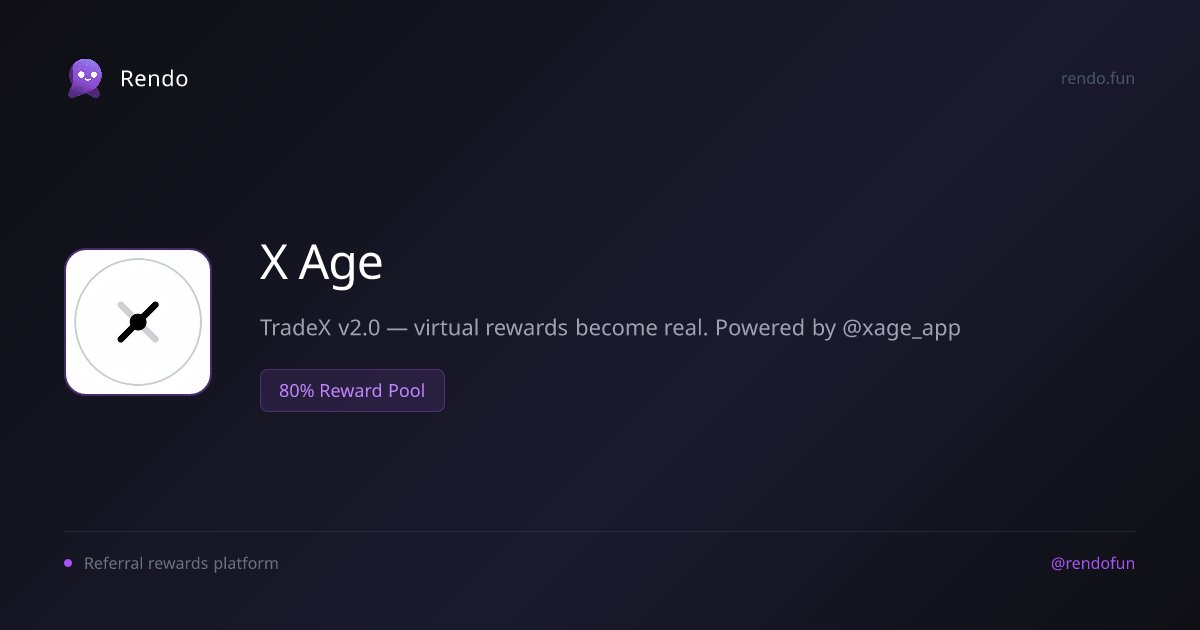 I just participated in <a href="/xage_app/">X Age - for real X OGs.</a> through @rendofun platform.

Don't waste your clicks and Referral contribution.

Join let's win together - connected movements 🚀 rendo.fun/campaigns/x-age
