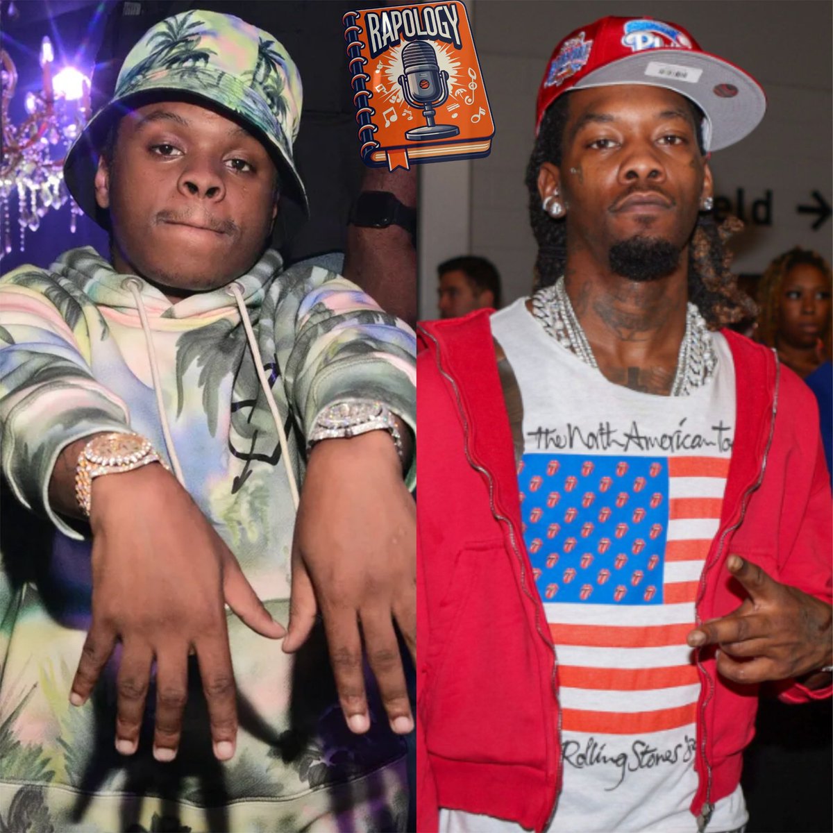 iRAPOLOGY's tweet image. #42Dugg reveals that he got into an argument with #Offset after winning $10,000 from him in a dice game and left, not giving Offset a chance to win his money back 👀😳‼️

"They tried me, but my mom could d*e if I'm lying, nobody took a dime from me."