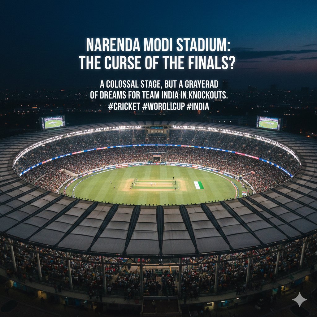 नरेंद्र मोदी स्टेडियम, टीम इंडिया के लिए अपशगुनी रहा है... फिर यहां नॉकआउट मैच क्यों? 
​रिकॉर्ड्स अपनी जगह हैं, पर हकीकत यही है कि जब-जब 'बड़े मैच' की बात आई, अहमदाबाद का नरेंद्र मोदी स्टेडियम टीम इंडिया के लिए पनौती ही साबित हुई। वर्ल्ड कप 2023 के फाइनल की वो हार आज आज भी याद