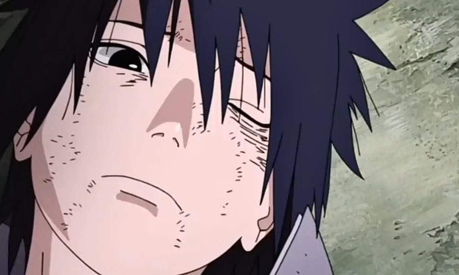 nickiventi's tweet photo. sasuke's eyebrows and facial expression before and after he saw sakura cry https://t.co/715iikjf5t