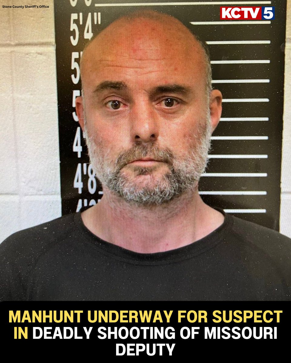 A manhunt is underway for the suspect in the deadly shooting of a Missouri deputy. He is considered to be armed and dangerous. 

UPDATES >>> kctv5.com/2026/02/23/blu…