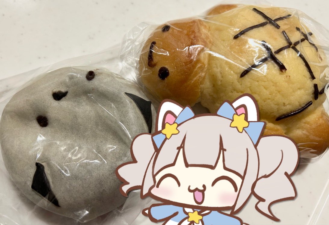 めんこーいパン💕 シマエナガさんとカメさんメロンパン🐢 パン屋さんの