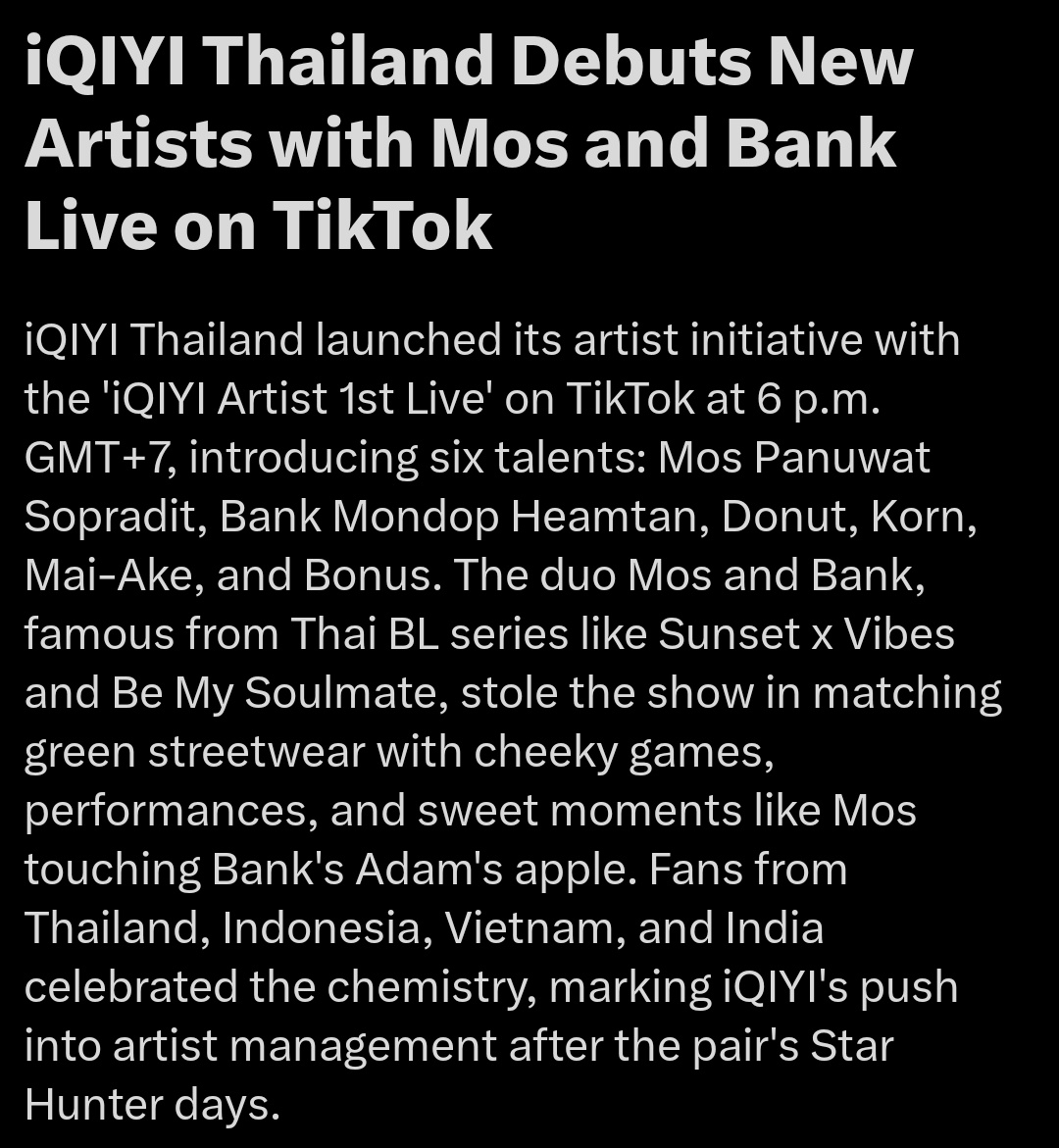 Read all about it 📰

MOSBANK iQIYI ARTIST 

#iQIYIArtist1stLive
#MosBank