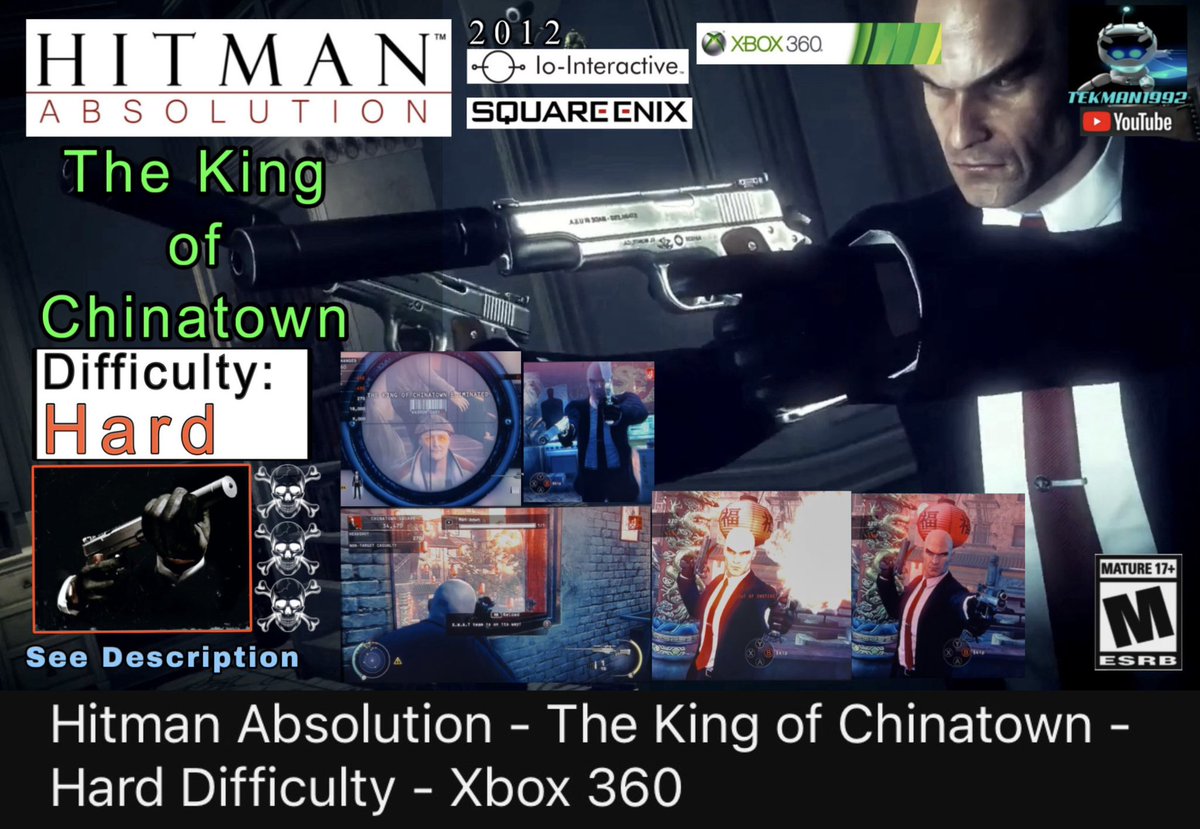 Techman1992's tweet photo. Hitman Absolution - The King of Chinatown - Hard Difficulty - Xbox 360  https://t.co/V52DZNYgrb via @YouTube  Here’s the link to my new Hitman video. I left timestamps in the description. #hitman #hitmanabsolution #agent47 #squareenix #iointeractive #xbox360 https://t.co/wBJZJocNW4