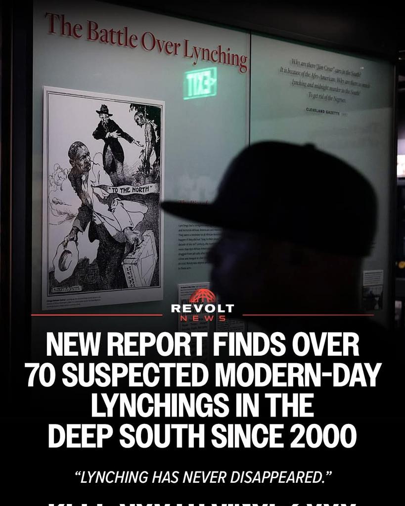 A study has identified over 70 modern-day lynchings across seven states: Texas, Mississippi, Georgia, Louisiana, Florida, Tennessee, and Alabama.

Inspired by Ida B. Wells’ historic “A Red Record,” which documented lynchings in the 19th century, Julian’s “Crimson Record” offers