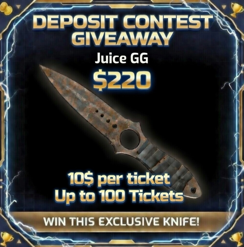 🧃235$  Juice GG Deposit Contest🧃

🏆220$ SKELETON RUST COAT BS for a random 🎟️
🎁15$ for a random retweet-like-tag friend

✅Deposit 10$ per 🎟️  Up to 100 ticket max Code Cryxan  juice.gg/r/Cryxan  (Dm proof with username-site id)

⏰10 days
#CS2 #CS2GIVEAWAY #CSGO