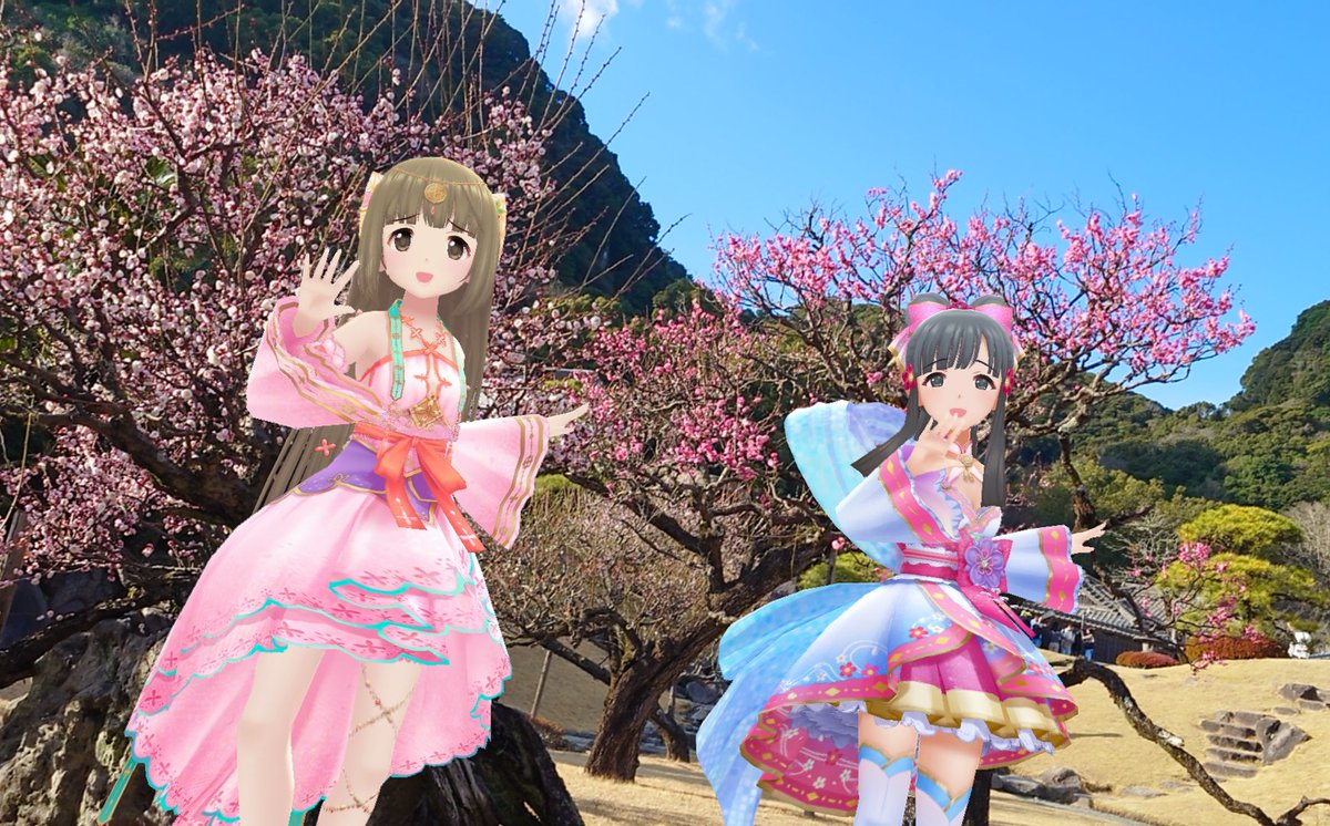 さえよしと仙巌園にて #デレスポAR #依田芳乃 #小早川紗枝