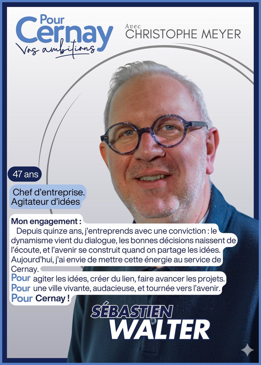 Christophe68700's tweet photo. Beaucoup connaissent son nom mais peu son visage : Sébastien Walter. Il est aussi membre de l’équipe Pour Cernay. 

Il possède plusieurs salons de coiffure dans divers endroits : centre-ville ou zone commerciale. Cela lui donne une vision très complète de qui fonctionne. https://t.co/8hQnatITof