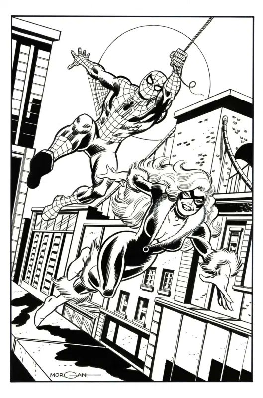 iamluke85's tweet photo. #spiderman &amp; #blackcat artwork by #tomMorgan https://t.co/vHhNdBqmv8