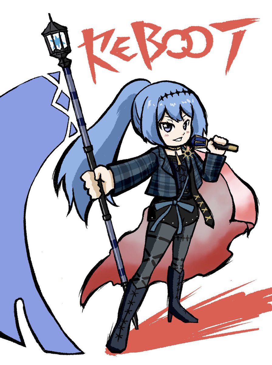「感動をありがとう旗を持つ姿が印象的でとてもかっこよかったReboot衣装お洒落カ」|スケア🌸のイラスト
