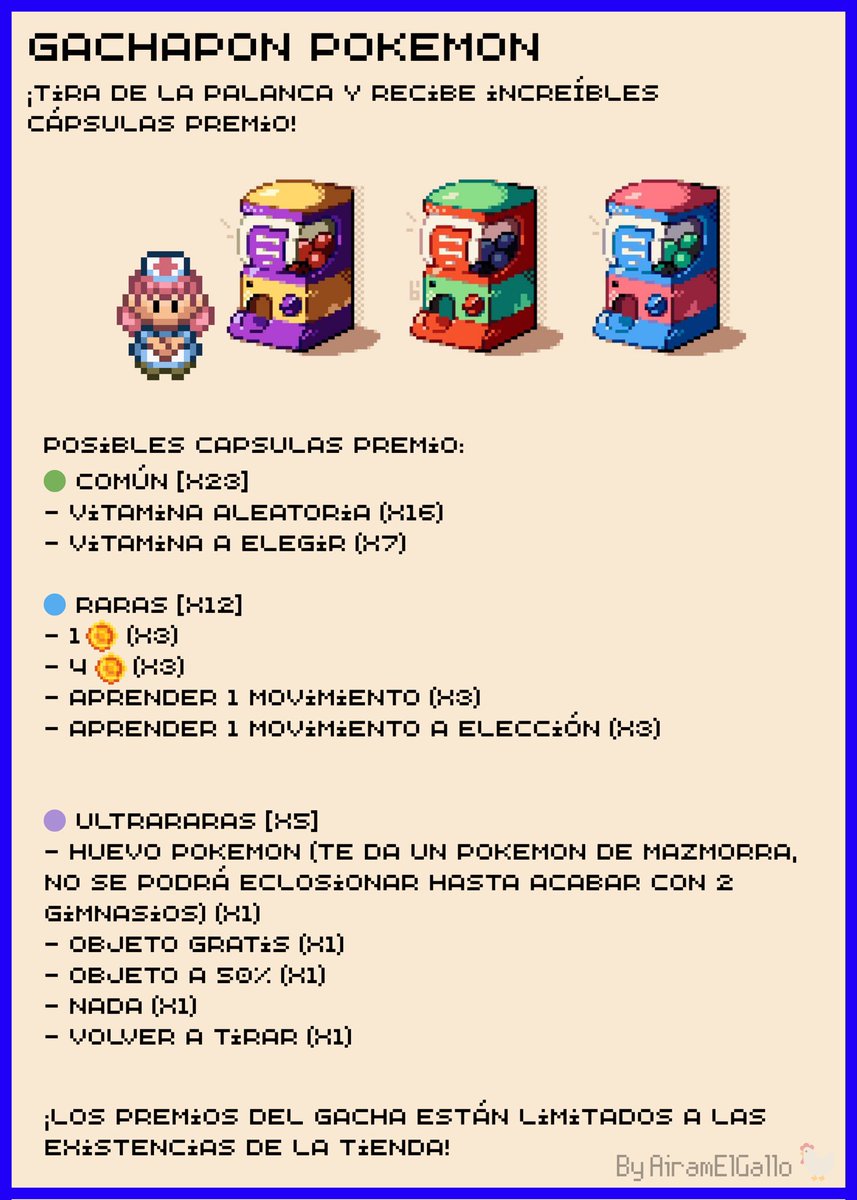 PokemonDnC's tweet photo. ¡EL GACHAPÓN!🎰🕹️
Una de las mecánicas más divertidas de nuestro juego, ¿pruebas suerte?🍀 https://t.co/NKpio2Ta7I