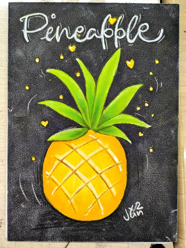 おはようございます🎶 チョークアートワークショップのお見本作成で