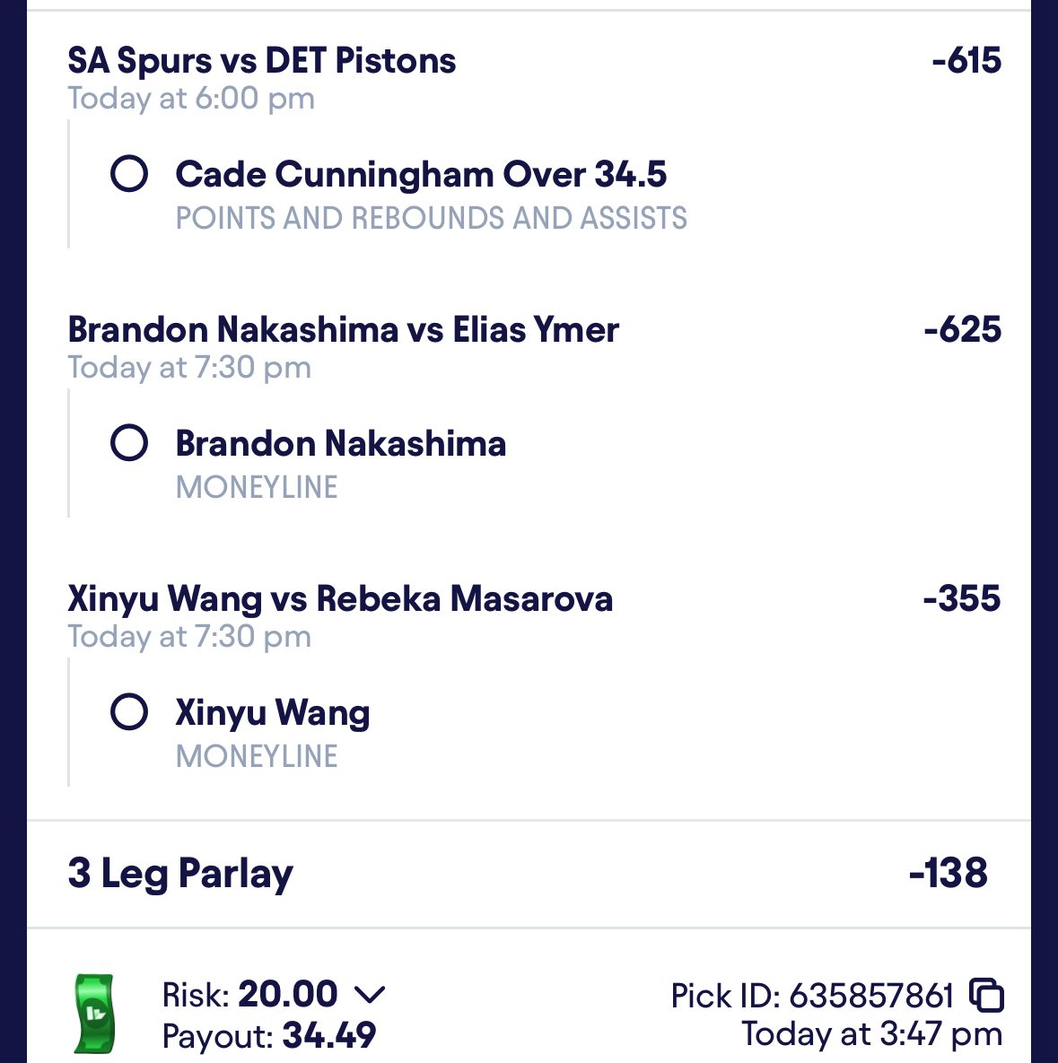 BetWithCrazy's tweet photo. 2/23 FREE PLAY💰🤑
-138 $20 to $34.49
• Cade Cunningham Over 34.5 PRA
• Brandon Nakashima ML
• Xinyu Wang ML
#TeamCrazy https://t.co/kD3ka7O6r6