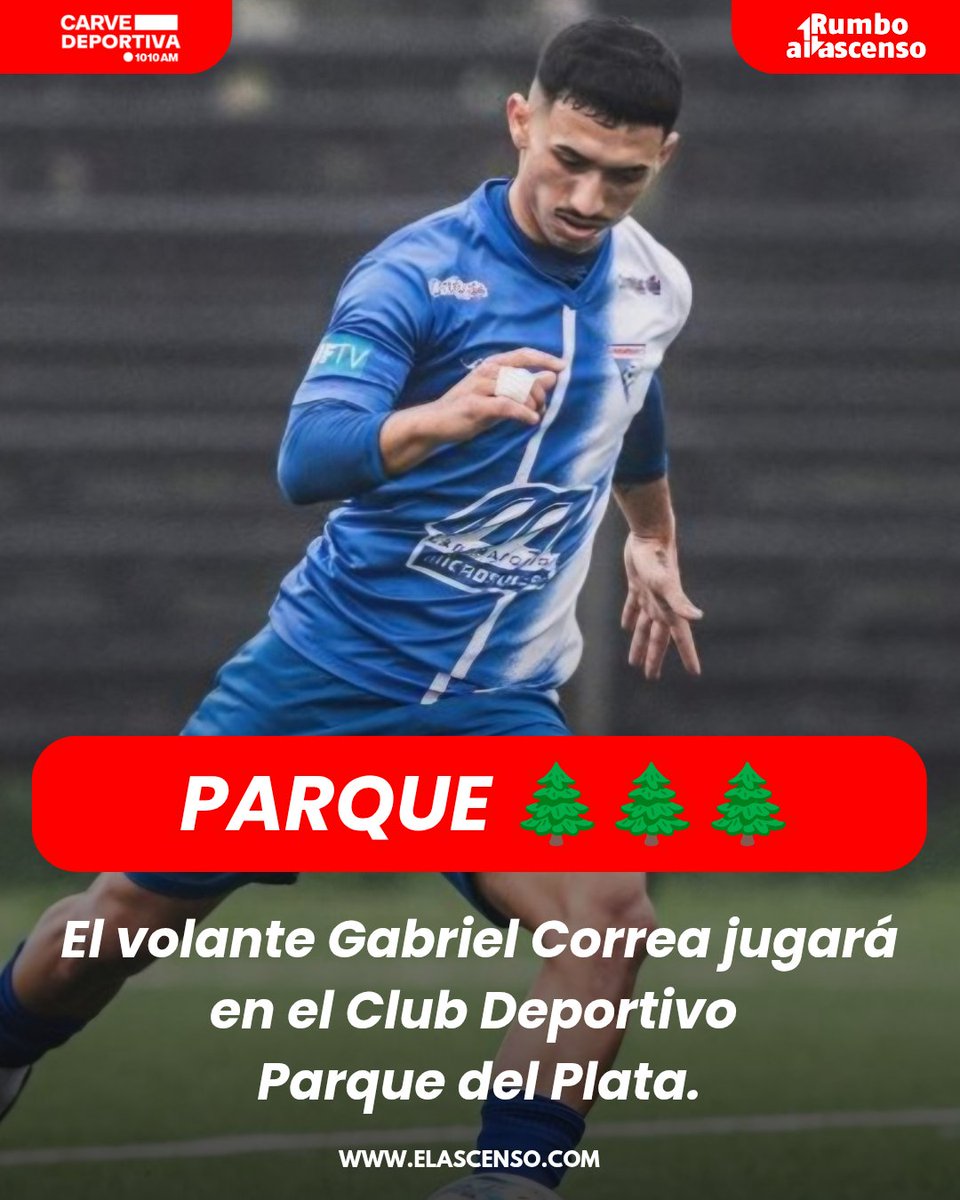 elascensouy's tweet photo. #ParqueDelPlata 🌲🌲🌲

El volante Gabriel Correa jugará esta temporada en Parque del Plata.
Su ultimo equipo fue Toledo Keguay. https://t.co/42yhScgdMo