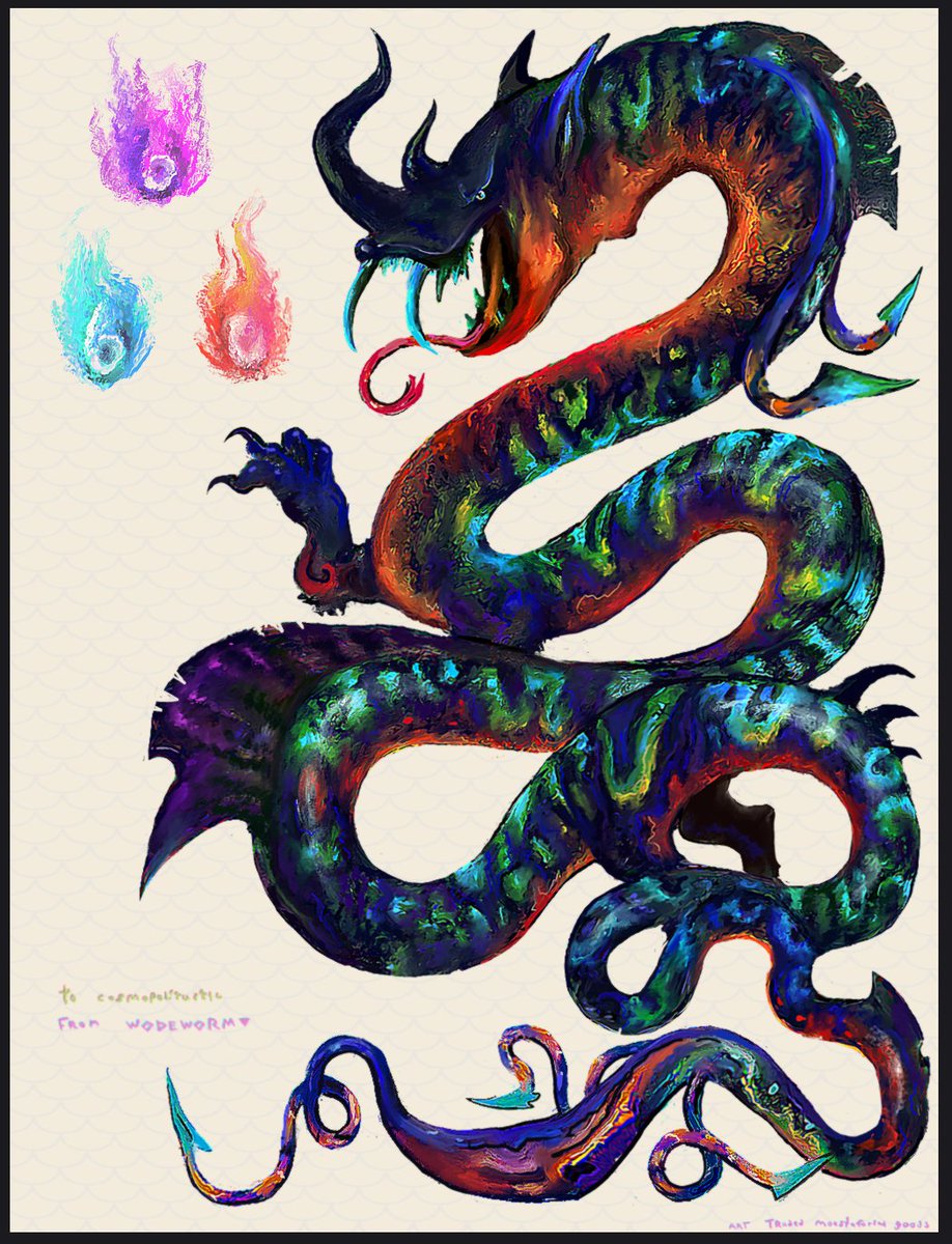 wodeworm's tweet photo. Erebridus- the burnished serpent 

art trade with  @cosmopoliturtle🙏 https://t.co/CDX20TpIFI
