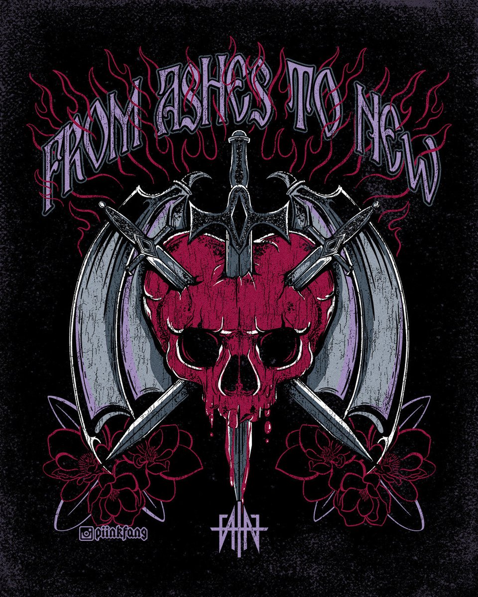 piinkfang's tweet photo. Hello and happy Monday! 

Last year I got to do a few designs for the guys of @FromAshestoNew and the first one dropped a couple of weeks ago as a Valentine's design! 

It's sold out now (yayyy) but here's the close up 💕 https://t.co/s8dsAKw1xR