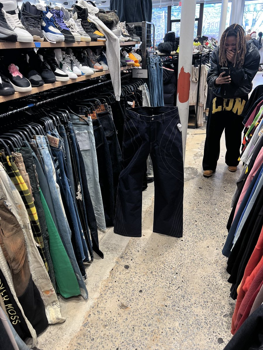 met a nice girl at the boutique and we bonded over these stiff ass jeans