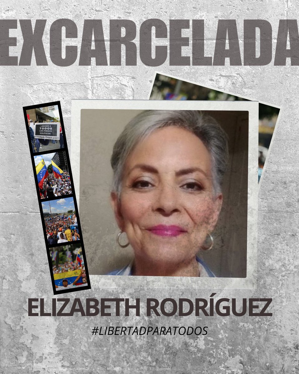 RHelicoide's tweet photo. #URGENTE | Hasta el momento podemos confirmar la excarcelación de: 

Elizabeth Rodríguez.
Gabriel Ramírez.
William José Macías Vielma.
Tamara González.
Lisbet K Torres C.
María V Saavedra.
María Castillo.

Las excarcelaciones parciales no son un favor.
Son una obligación del Estado frente a crímenes que nunca debieron ocurrir.

Es importante recalcar que en Venezuela la cifra de presos políticos asciende a las 800 personas. Nuestra exigencia de libertad no cesará hasta que todos sean libres.

#LibertadParaTodos
#QueSeanTodos