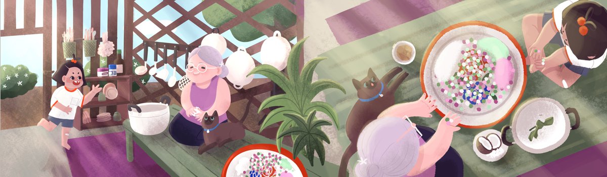 ไม่ได้เป็นอาหารที่กินแล้วเศร้า แต่เป็นอาหารที่กินที่ไหนก็ไม่อร่อยเท่าย่าทำอ่ะ

สมัยก่อนย่าชอบทำบัวลอยไข่หวานตอนทำบุญบ้าน (ปกติที่บ้านขายขนมไทยอยู่ละ แต่ไม่ได้ทำบัวลอยขาย) ได้กินทุกปีจนเขาไม่อยู่ทำล่ะ คิดถึงมากจนเอาไปวาดวิชาภาพประกอบเด็กด้วย(ย่าเราไม่ได้หน้างั้นหรอก 55555)