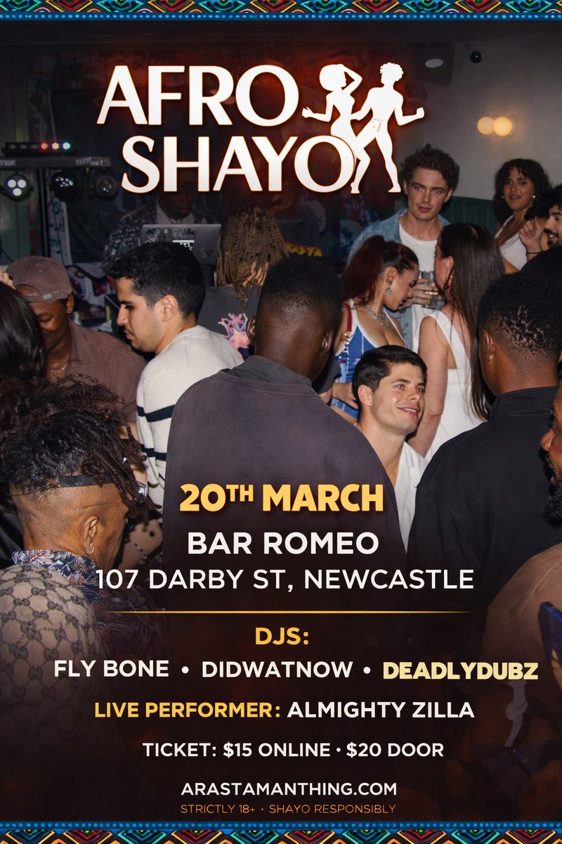arastamanthing's tweet photo. AFRO SHAYO is calling!🔥

With FLY BONE, DIDWATNOW &amp; DEADLY DUBZ on deck and a live performance from ALMIGHTY ZILLA — expect nothing but pure vibes and real connections all night long. 

This isn’t just a party… it’s a movement.

Ticket🎟️ link in bio👆 Online $15 Door $20 https://t.co/P07mCSk7IB