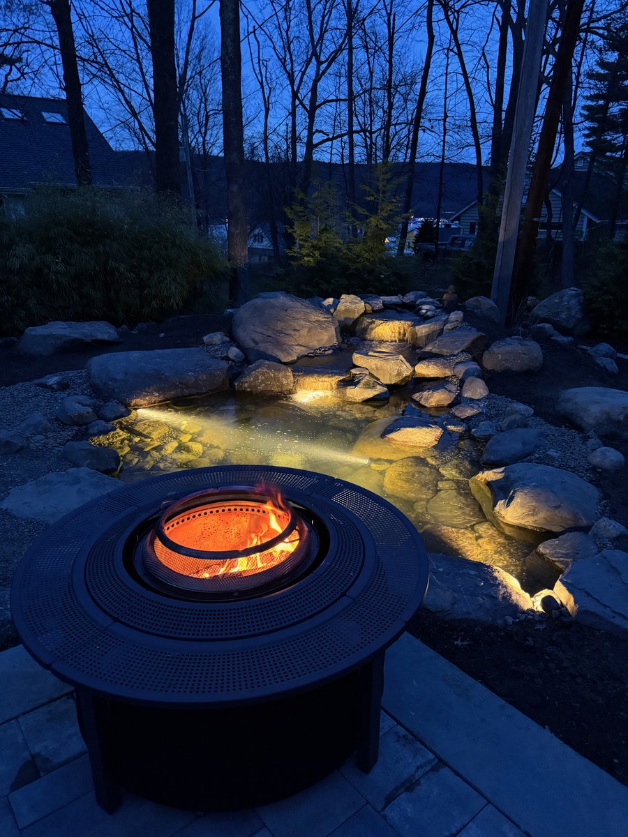 GardenStateKoi's tweet image. A space made for laughter, late nights and quiet moments. ✨🔥 Your outdoor oasis is waiting. Take the first step at gardenstatekoi.com #KoiPond #LandscapeDesign #BackyardGoals