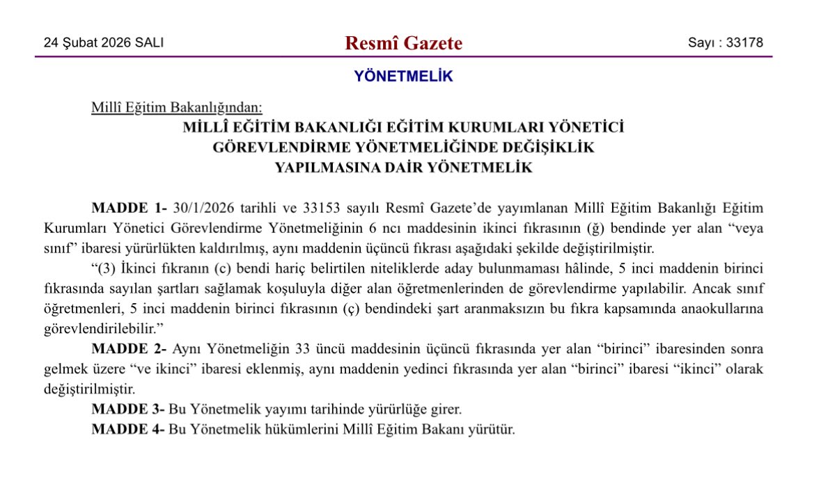 🔴 İtirazımız Dikkate Alınmış ve Girişimimiz Sonuç Vermiştir

MEB, Eğitim Kurumları Yönetici Görevlendirme Yönetmeliği’nde dava konusu yaptığımız ve yetkili sendika olarak gerekli diplomasiyi yaparak branşı okul öncesi öğretmeni olan yöneticilerin olası mağduriyetine sebebiyet