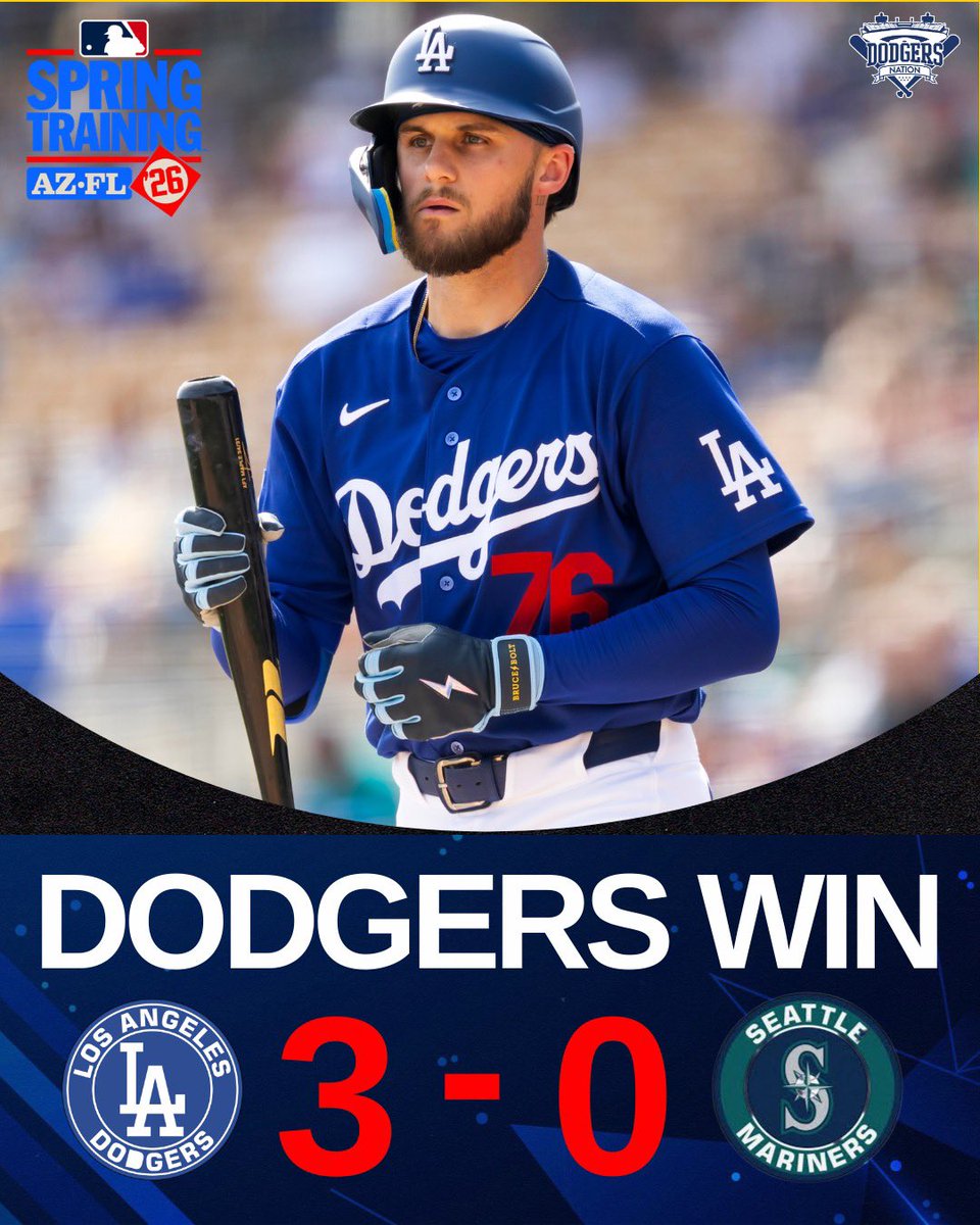 How does 3-0 in Cactus League games sound?

The Dodgers remain undefeated this Spring after taking down the Seattle Mariners.

Alex Freeland started off LA’s offense, Alex Vesia made an awesome return to the mound and the boys are getting comfortable 🔥