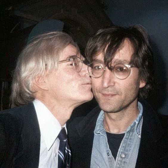 i love this picture of andy warhol kissing john