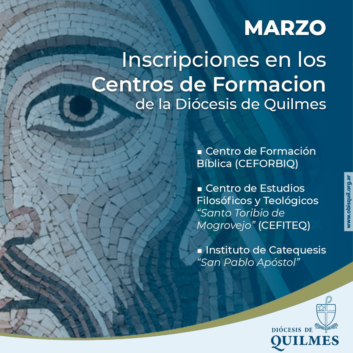 📬 Inscripciones en los Centros de Formación de la Diócesis de Quilmes

🖥️👉🏻 Ingresar a obisquil.org.ar