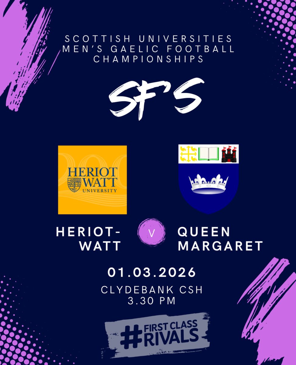 UniversityGAA's tweet image. Scottish Universities Men’s Gaelic Football Championship SF’s coming up this weekend @ClydebankCSH 

ggcb.org.uk/fixtures-resul…

@McKvr_Sports 

#FirstClassRivals