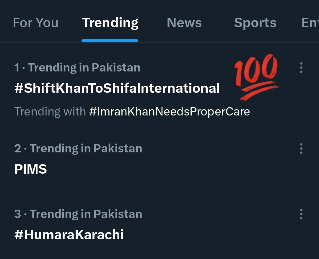 KaliwalYam's tweet photo. ٹاپ ٹرینڈ، رکنا نہیں مطالبہ جاری رکھیں 🚨 #ShiftKhanToShifaInternational https://t.co/bBm8uQ9USL