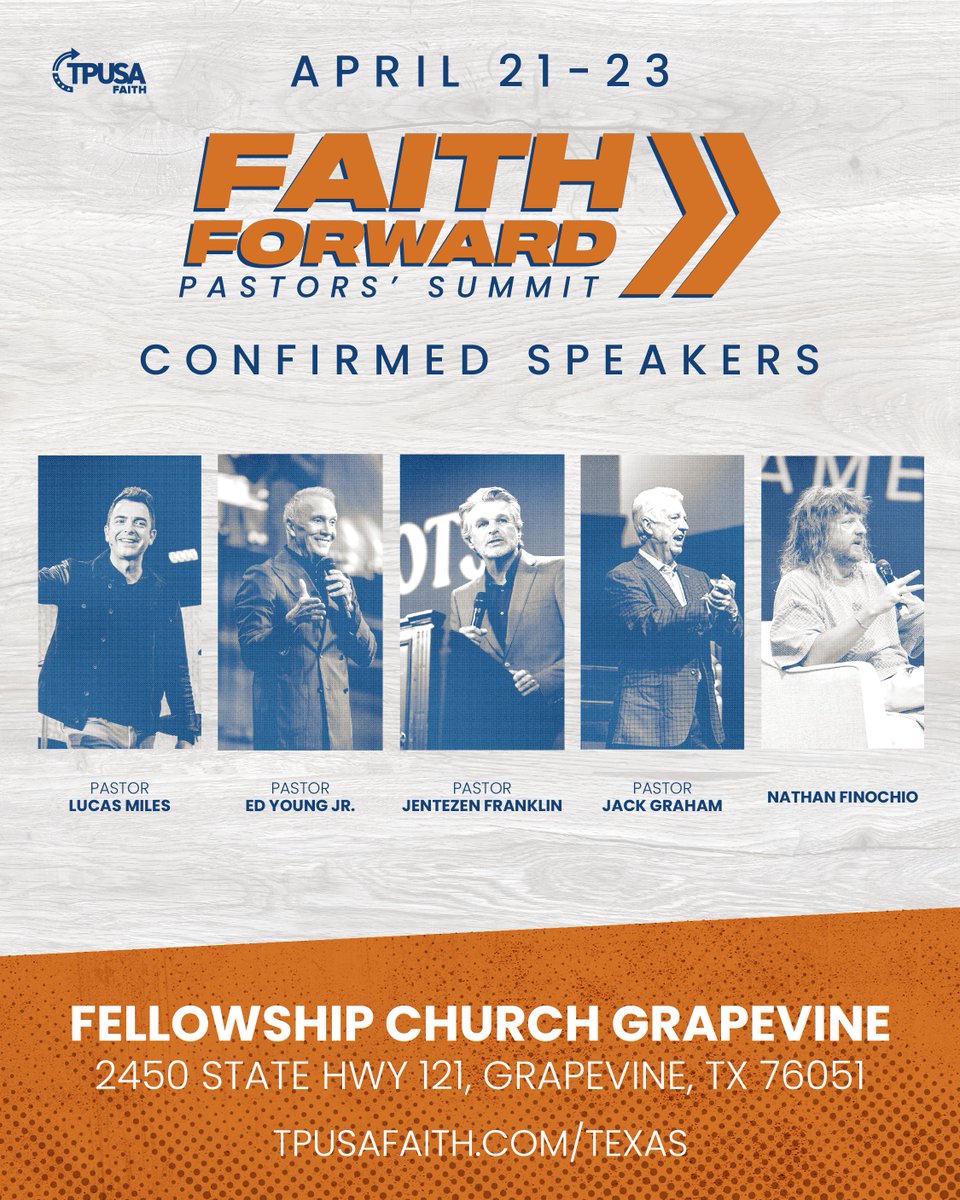 tpusafaith's tweet photo. CALLING ALL PASTORS AND MINISTRY LEADERS 📣

Join us April 21–23 in Dallas, Texas, at our Pastors’ Summit, where pastors and ministry leaders will be unified under primary doctrine and equipped to evangelize and disciple.

Secure your spot at https://t.co/UONkHOgTz0 https://t.co/McKrRVhHea