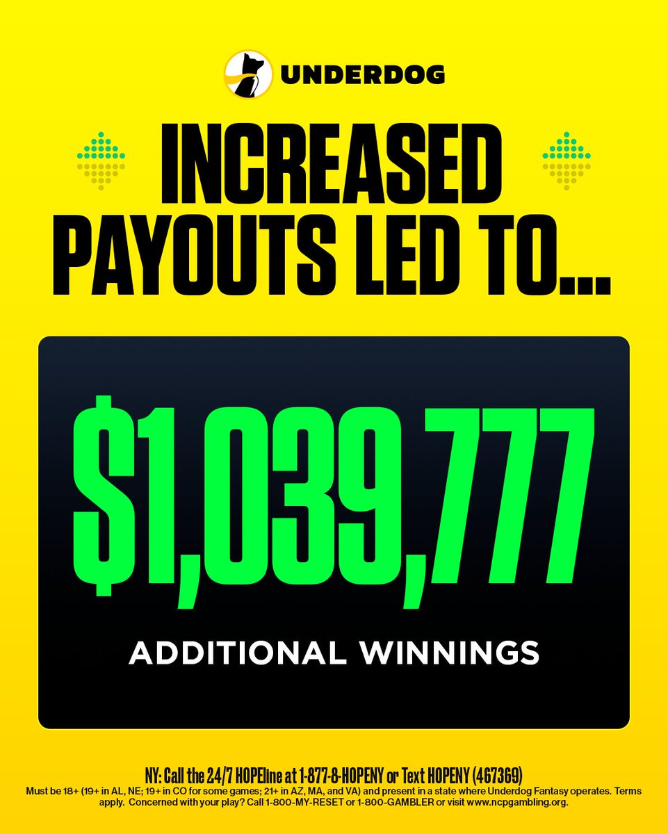 On Friday, we increased our multipliers for Pick 2 and Pick 3 entries...

Because of this update, we paid out an additional $1,039,777 over the weekend 🤝