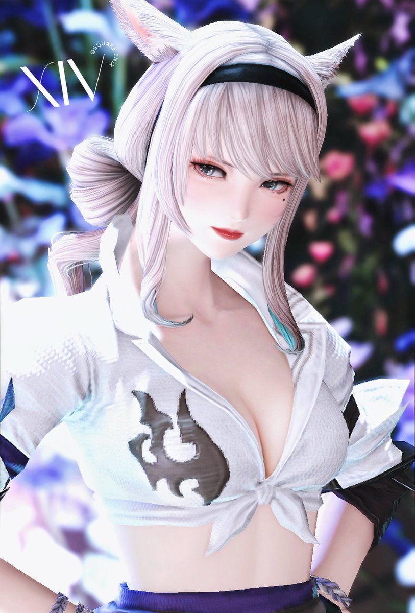 おはミコ 🐾 【🌗 月夜 🌓】 #FF14 #FF14SS #ミコッテ #ねむロゴ #月夜